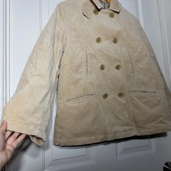 Uniqlo Ines de la Fressange Corduroy Double Breasted Pea Coat Jacket Medium - Picture 3 of 16